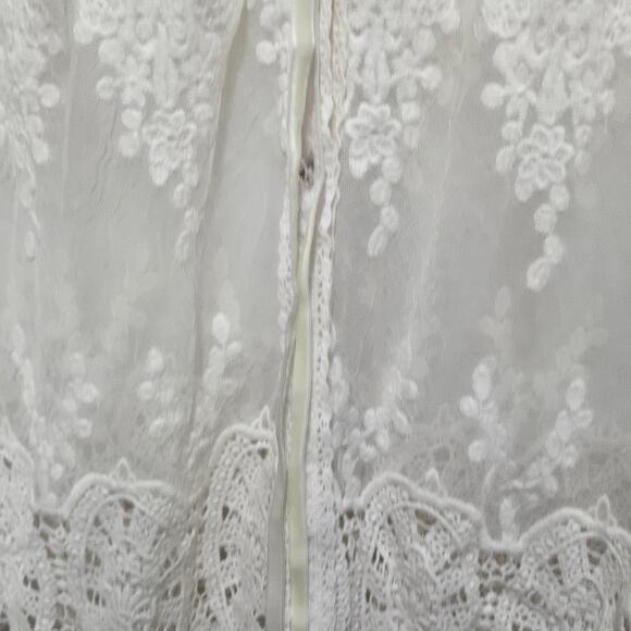 Boston Proper Lace Mesh Embroidered Duster Cardigan Small - Picture 8 of 13